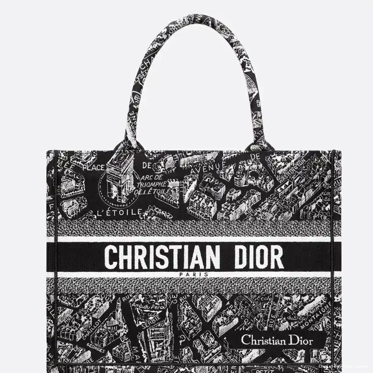 Book Black Plan Motif Paris Tote Dior de Canvas 0322 Luxury